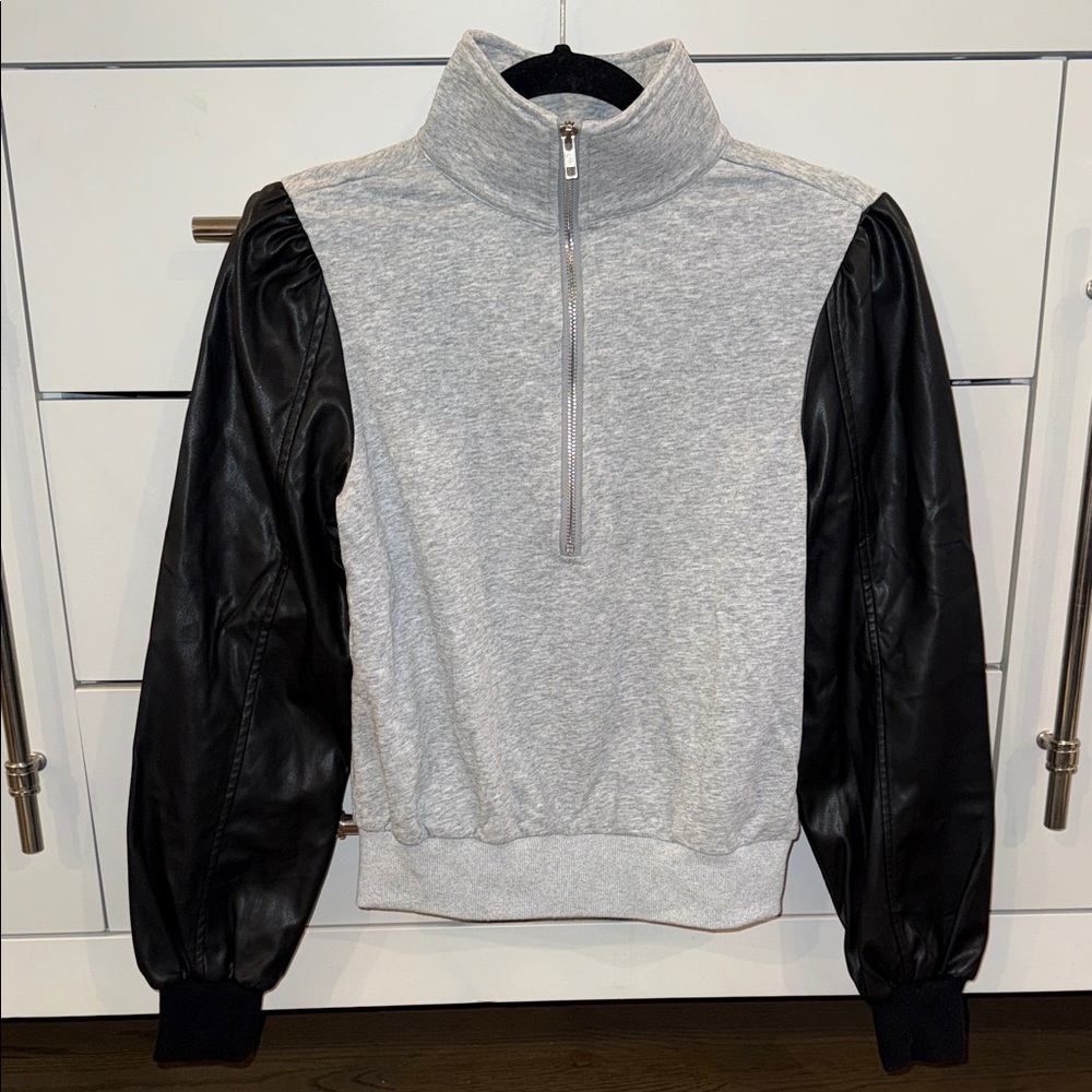 Gray and Black Half-Zip Pullover